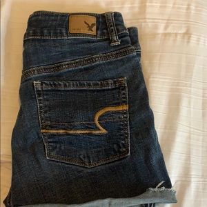 Dark Blue Wash AE Jean Shorts